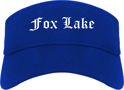 Fox Lake Illinois IL Old English Mens Visor Cap Hat Royal Blue