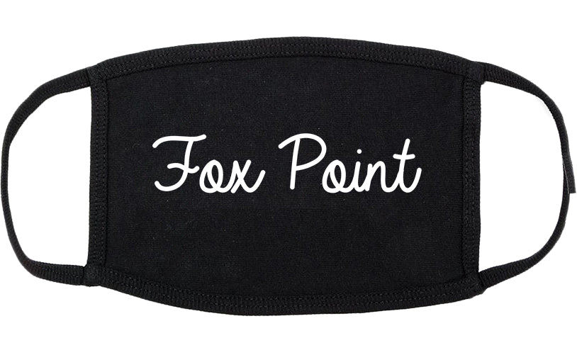 Fox Point Wisconsin WI Script Cotton Face Mask Black