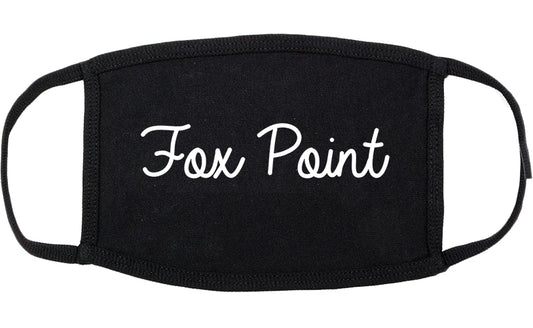 Fox Point Wisconsin WI Script Cotton Face Mask Black