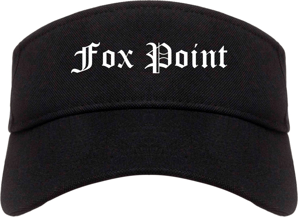 Fox Point Wisconsin WI Old English Mens Visor Cap Hat Black