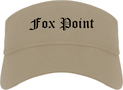 Fox Point Wisconsin WI Old English Mens Visor Cap Hat Khaki
