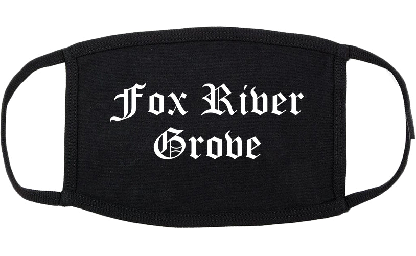Fox River Grove Illinois IL Old English Cotton Face Mask Black