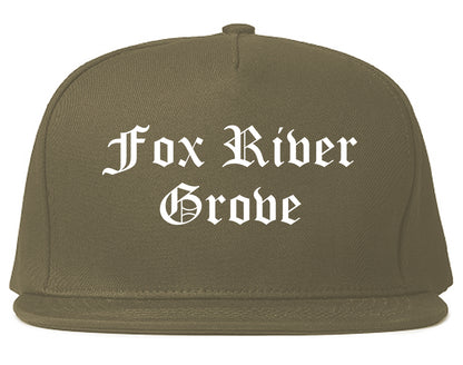 Fox River Grove Illinois IL Old English Mens Snapback Hat Grey