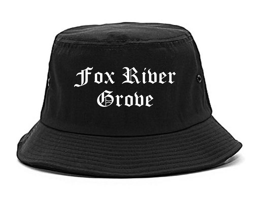 Fox River Grove Illinois IL Old English Mens Bucket Hat Black