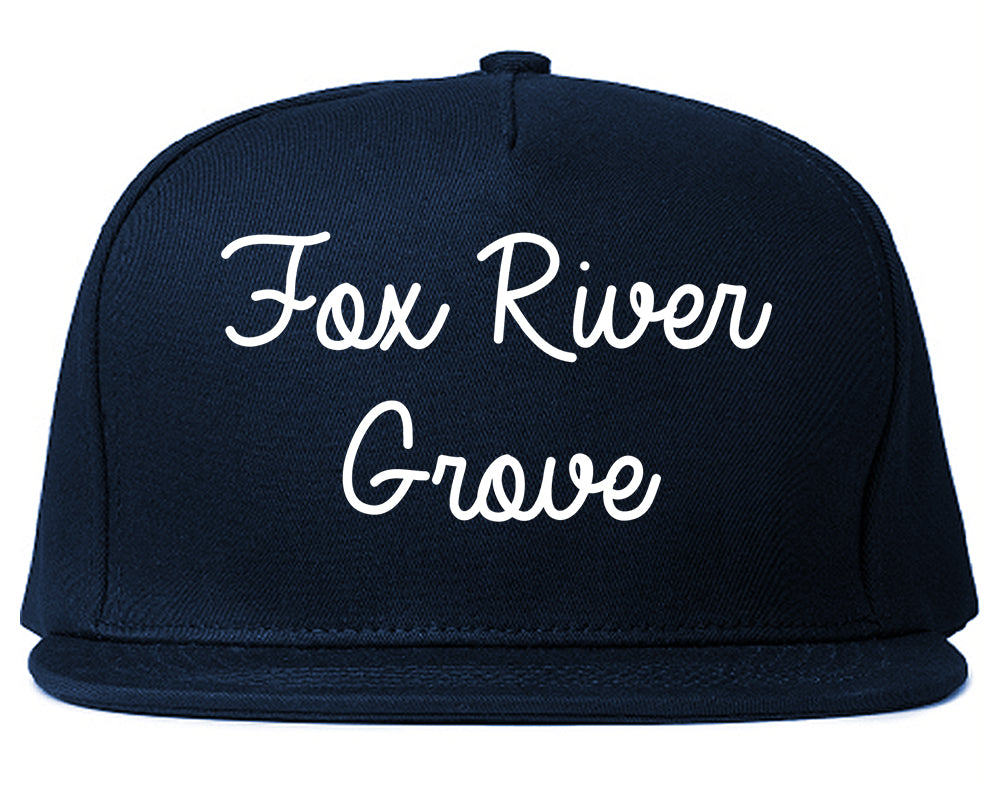 Fox River Grove Illinois IL Script Mens Snapback Hat Navy Blue