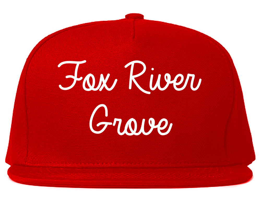 Fox River Grove Illinois IL Script Mens Snapback Hat Red