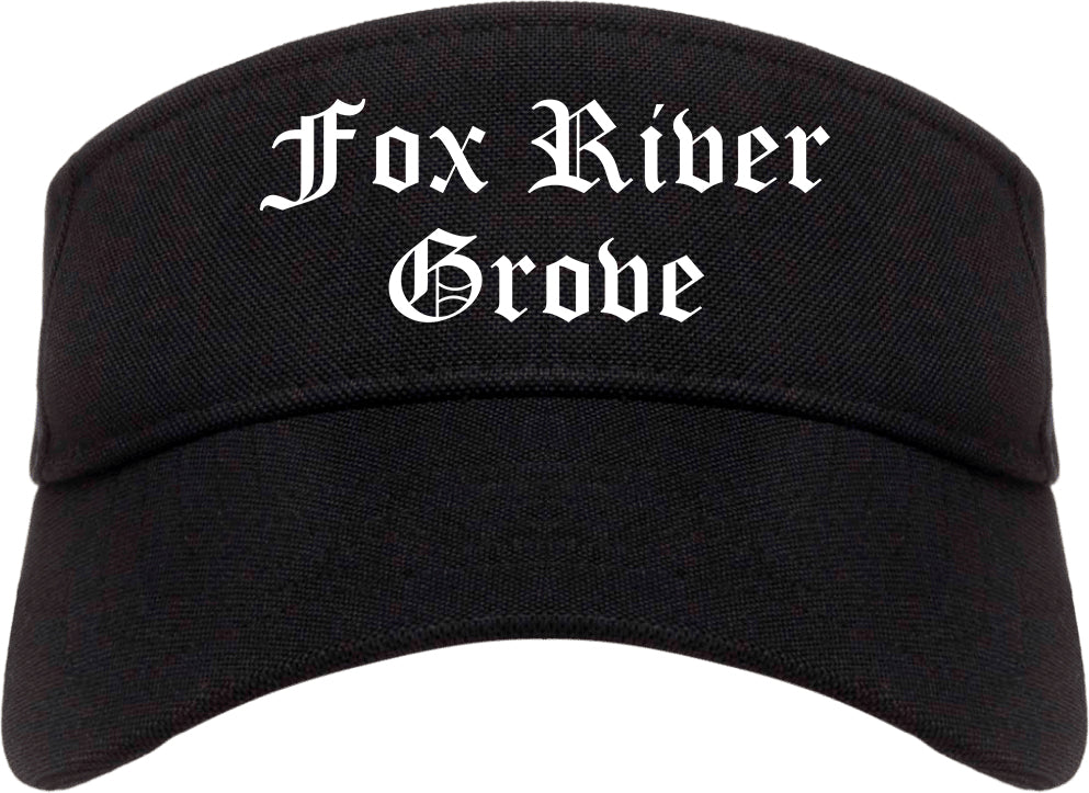Fox River Grove Illinois IL Old English Mens Visor Cap Hat Black