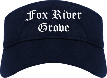Fox River Grove Illinois IL Old English Mens Visor Cap Hat Navy Blue