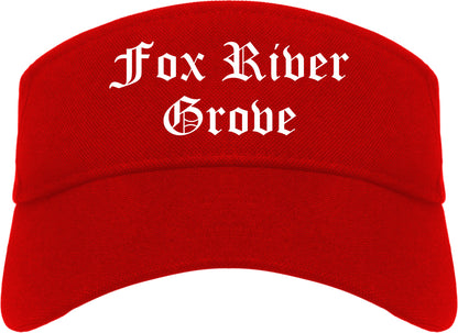 Fox River Grove Illinois IL Old English Mens Visor Cap Hat Red
