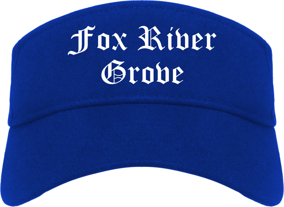 Fox River Grove Illinois IL Old English Mens Visor Cap Hat Royal Blue
