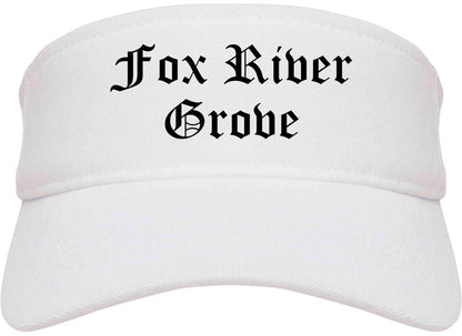 Fox River Grove Illinois IL Old English Mens Visor Cap Hat White