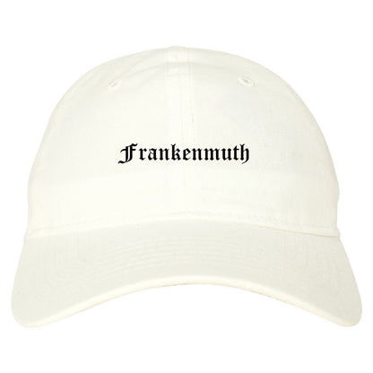 Frankenmuth Michigan MI Old English Mens Dad Hat Baseball Cap White