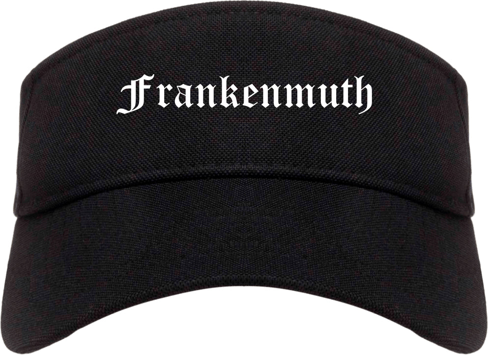 Frankenmuth Michigan MI Old English Mens Visor Cap Hat Black