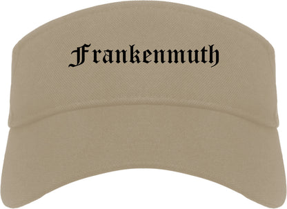 Frankenmuth Michigan MI Old English Mens Visor Cap Hat Khaki
