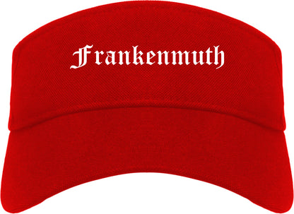 Frankenmuth Michigan MI Old English Mens Visor Cap Hat Red