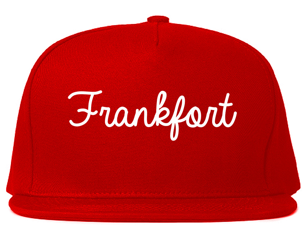 Frankfort Illinois IL Script Mens Snapback Hat Red
