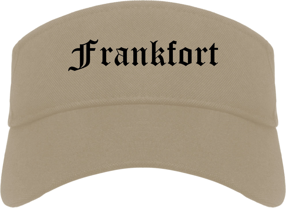 Frankfort Illinois IL Old English Mens Visor Cap Hat Khaki