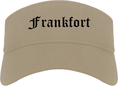 Frankfort Illinois IL Old English Mens Visor Cap Hat Khaki