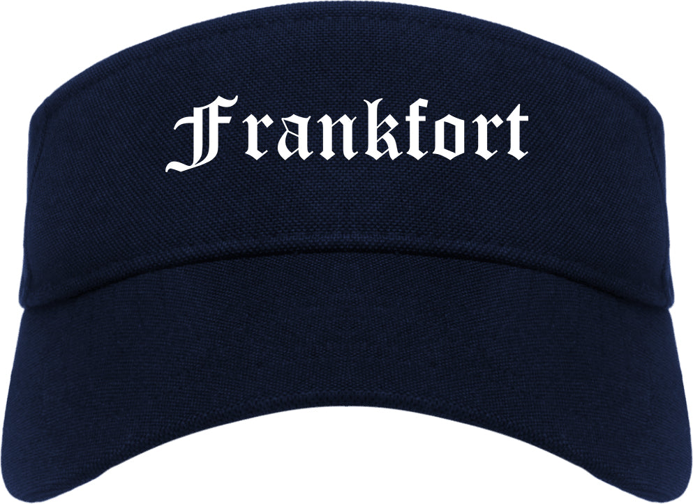 Frankfort Illinois IL Old English Mens Visor Cap Hat Navy Blue