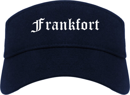 Frankfort Illinois IL Old English Mens Visor Cap Hat Navy Blue