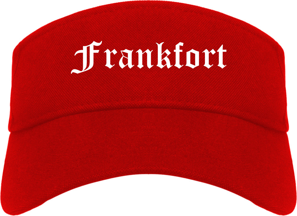 Frankfort Illinois IL Old English Mens Visor Cap Hat Red