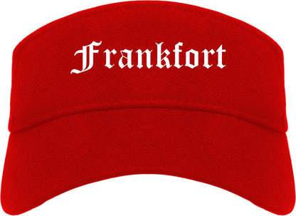 Frankfort Illinois IL Old English Mens Visor Cap Hat Red