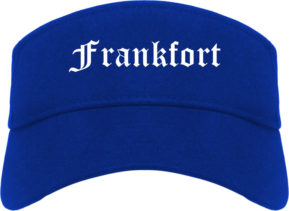 Frankfort Illinois IL Old English Mens Visor Cap Hat Royal Blue