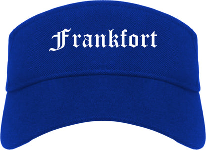 Frankfort Illinois IL Old English Mens Visor Cap Hat Royal Blue