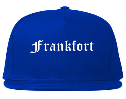Frankfort Indiana IN Old English Mens Snapback Hat Royal Blue