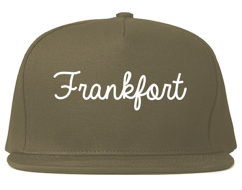 Frankfort Indiana IN Script Mens Snapback Hat Grey