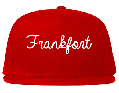 Frankfort Indiana IN Script Mens Snapback Hat Red