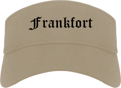 Frankfort Indiana IN Old English Mens Visor Cap Hat Khaki