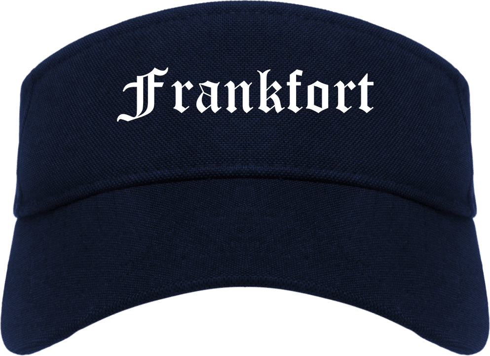 Frankfort Indiana IN Old English Mens Visor Cap Hat Navy Blue