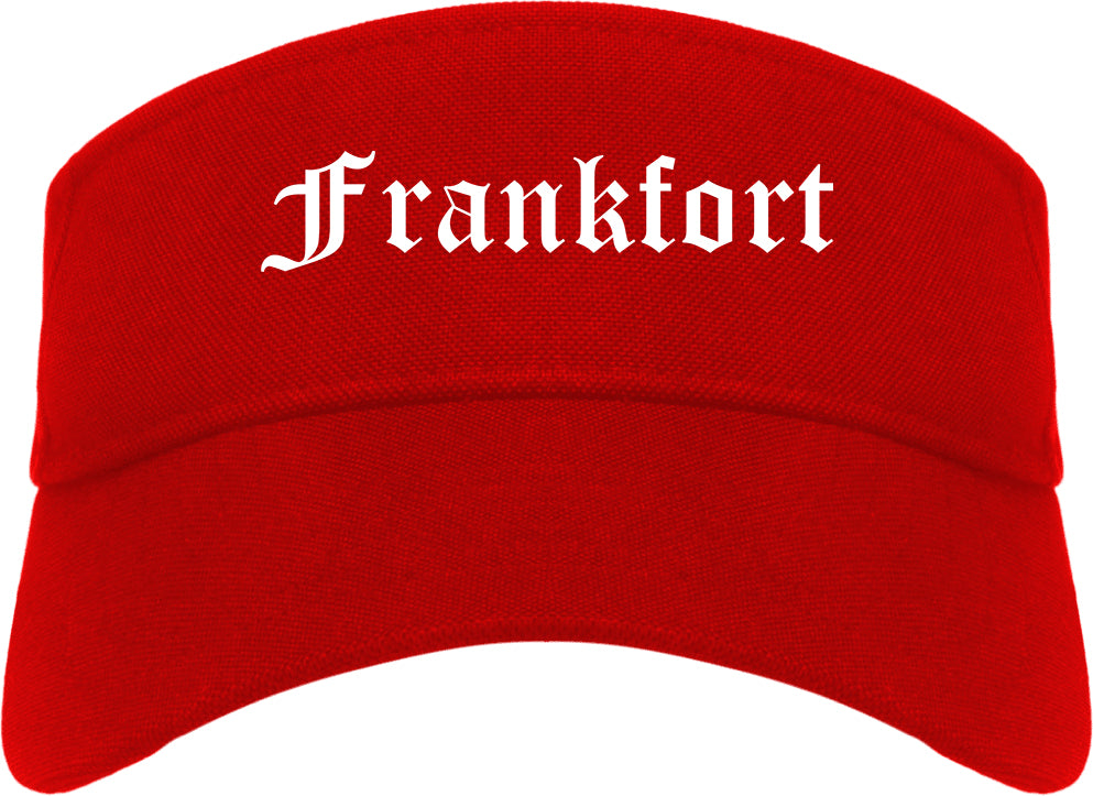 Frankfort Indiana IN Old English Mens Visor Cap Hat Red