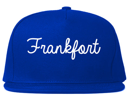 Frankfort Kentucky KY Script Mens Snapback Hat Royal Blue