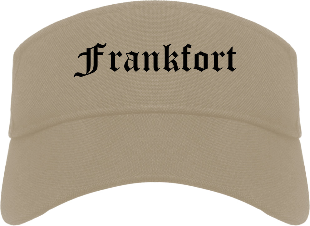 Frankfort Kentucky KY Old English Mens Visor Cap Hat Khaki