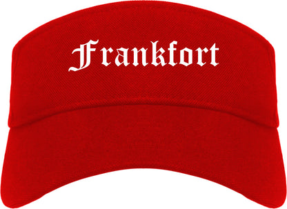 Frankfort Kentucky KY Old English Mens Visor Cap Hat Red