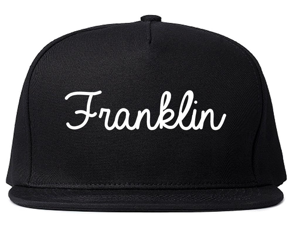Franklin Indiana IN Script Mens Snapback Hat Black