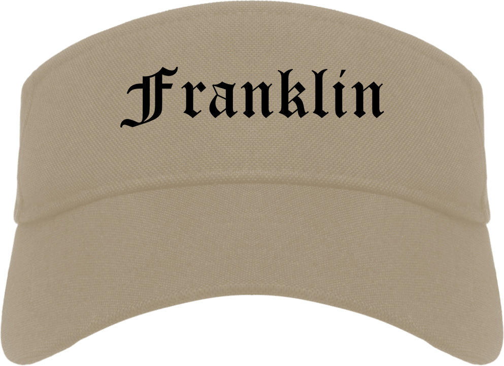 Franklin Indiana IN Old English Mens Visor Cap Hat Khaki