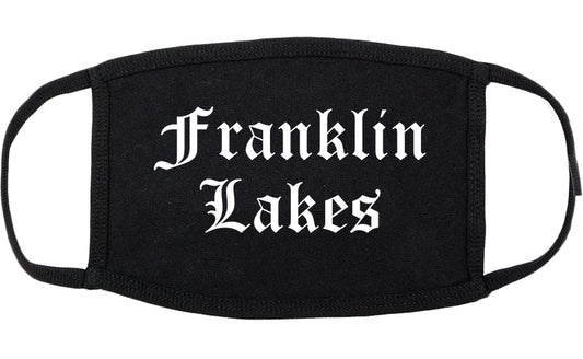 Franklin Lakes New Jersey NJ Old English Cotton Face Mask Black