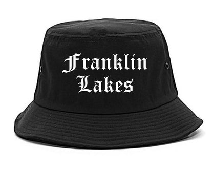 Franklin Lakes New Jersey NJ Old English Mens Bucket Hat Black