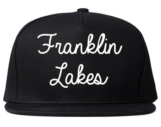 Franklin Lakes New Jersey NJ Script Mens Snapback Hat Black