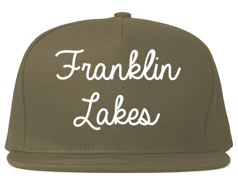 Franklin Lakes New Jersey NJ Script Mens Snapback Hat Grey