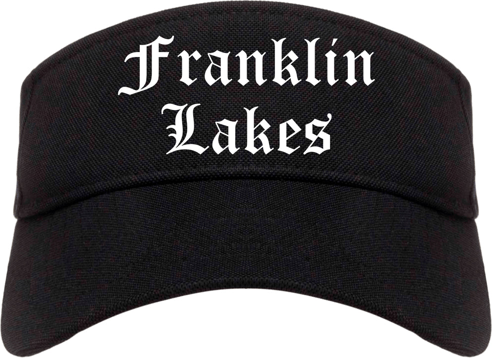 Franklin Lakes New Jersey NJ Old English Mens Visor Cap Hat Black