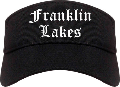 Franklin Lakes New Jersey NJ Old English Mens Visor Cap Hat Black