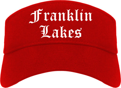 Franklin Lakes New Jersey NJ Old English Mens Visor Cap Hat Red