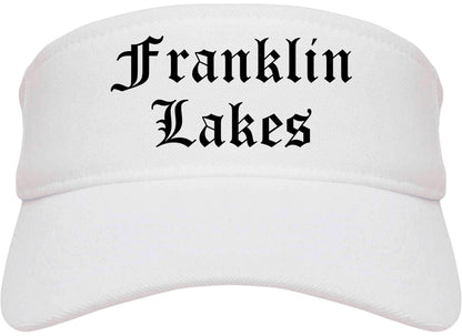 Franklin Lakes New Jersey NJ Old English Mens Visor Cap Hat White