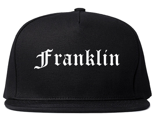 Franklin Massachusetts MA Old English Mens Snapback Hat Black