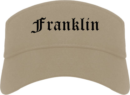Franklin New Hampshire NH Old English Mens Visor Cap Hat Khaki