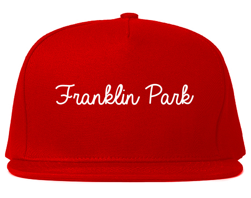 Franklin Park Illinois IL Script Mens Snapback Hat Red
